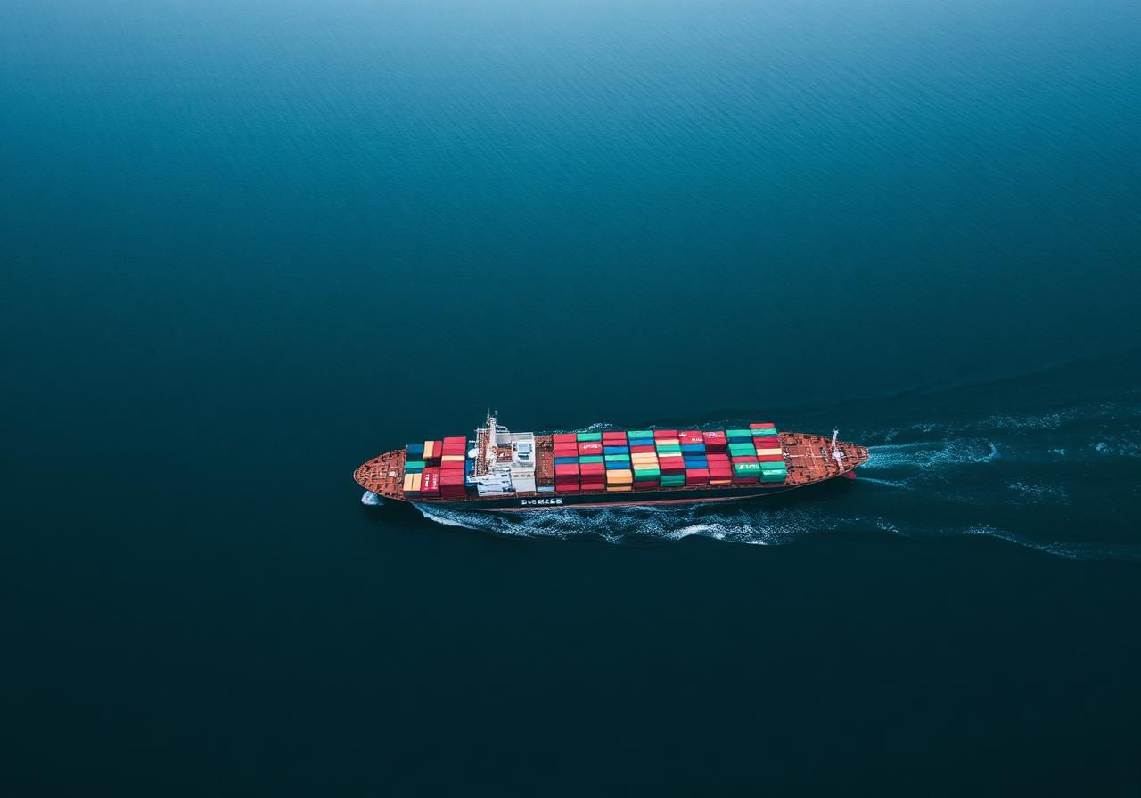 Container ship at sea